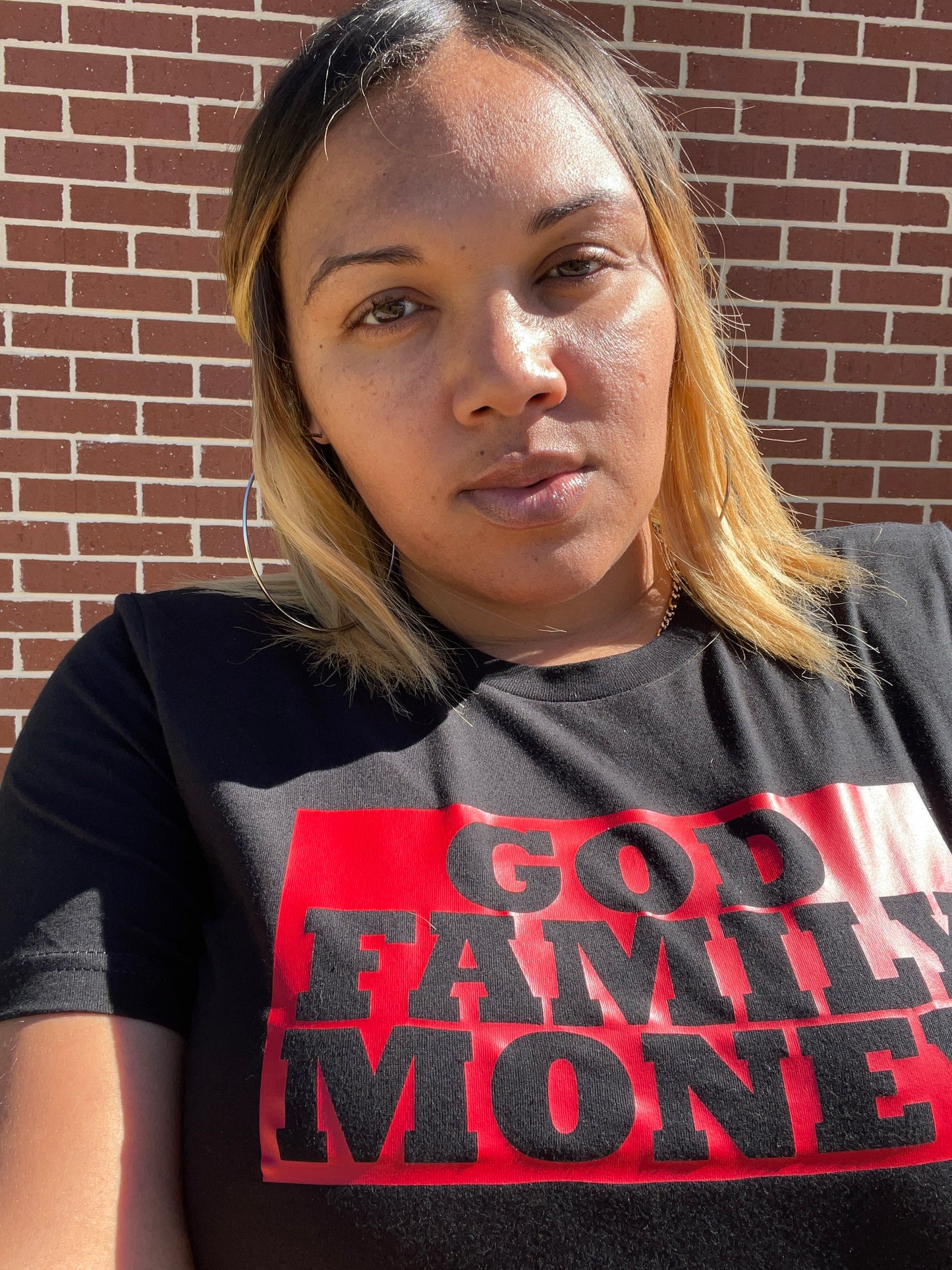 God Family Money Tee (Black/Red Block)